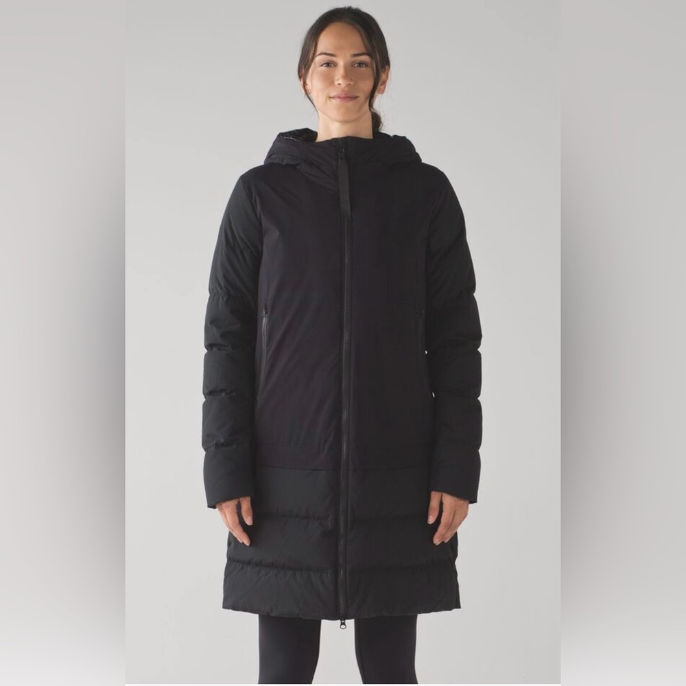 lululemon athletica Women's Black Long Puffer Coat